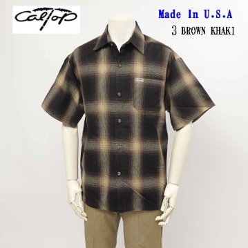CALTOP キャルトップ OMBRE CHECK SHIRTS 半袖オンブレチェック シャツ メンズ トップス の画像