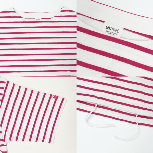 サムシング something st671 バスクシャツ ボーダー Tシャツ レディース トップス 綿100％ ドライタッチ の画像