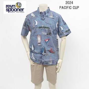 reynspooner レインスプーナー　125-6187 パシフィックカップ　2024 BUTTON FTONT 前開き アロハ シャツ　ハワイ 夏 半袖の画像