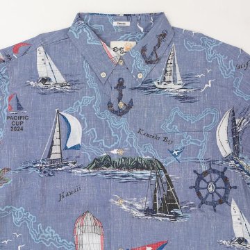reynspooner レインスプーナー　125-6187 パシフィックカップ　2024 BUTTON FTONT 前開き アロハ シャツ　ハワイ 夏 半袖の画像