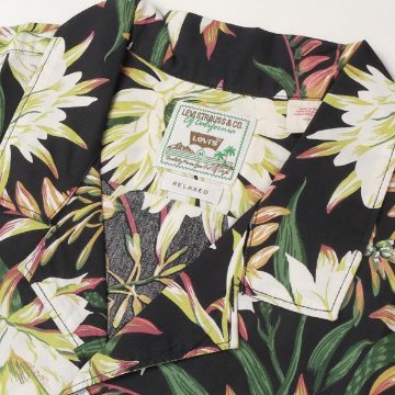 Levis リーバイス 72625-0116 The Sunset Camp Shirt 16)JET BLACK 　サンセットキャンプシャツ　半袖シャツ　アロハシャツ　開襟の画像