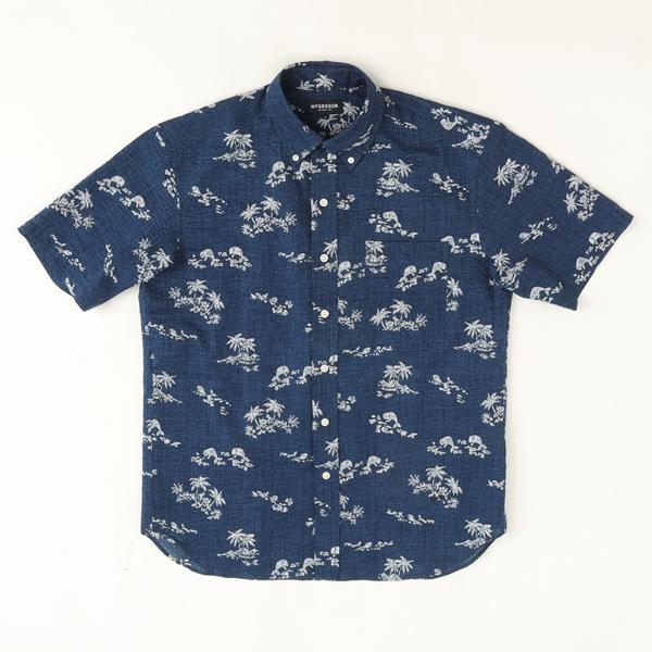 30％OFF McGREGOR　マクレガー 111164701 メンズ　半袖シャツ　ハワイアンアイビー　ボタダウンｓロハ風プリントシャツの画像