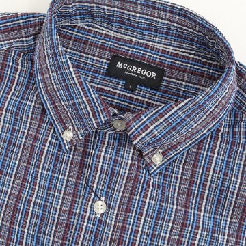 30％OFFセール McGREGOR　マクレガー 111164704 メンズ　半袖シャツ　COOL MAX サッカー素材の涼しいボタンダウン半袖シャツの画像