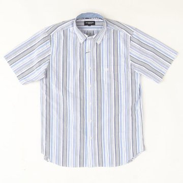  McGREGOR マックレガー メンズ 半袖シャツ 1111165101　10%OFF  Cool　Max ボタンダウウサッカーストライプ 綿75％　ポリエステル25％ の画像