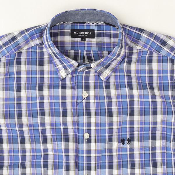  McGREGOR マックレガー メンズ 半袖シャツ 1111165101　10%OFF  Cool　Max ボタンダウウサッカーストライプ 綿75％　ポリエステル25％ の画像