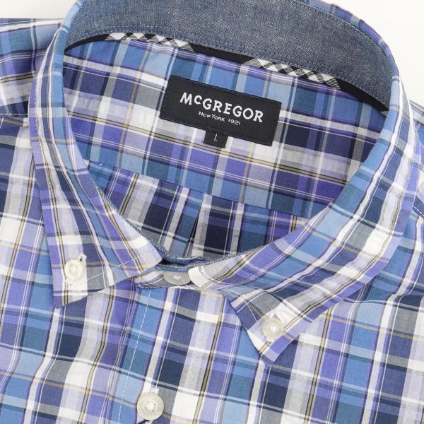  McGREGOR マックレガー メンズ 半袖シャツ 1111165101　10%OFF  Cool　Max ボタンダウウサッカーストライプ 綿75％　ポリエステル25％ の画像