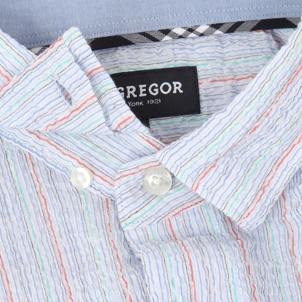  McGREGOR マックレガー メンズ 半袖シャツ 111165103　10%OFF  レギュラー襟のサッカー ストレッチシャツ ちぢみ風サカー、襟留め隠しボタン仕様 綿95％ポリウレタン5％の画像