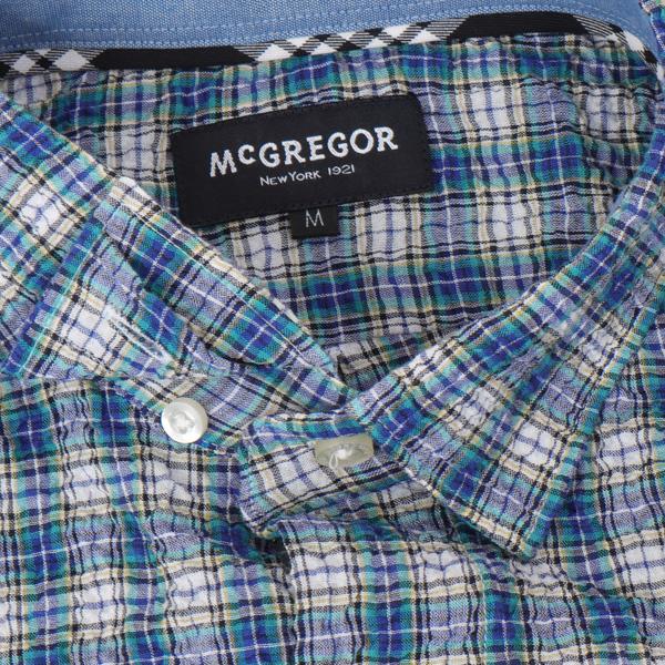  McGREGOR マックレガー メンズ 半袖シャツ 111165103　10%OFF  レギュラー襟のサッカー ストレッチシャツ ちぢみ風サカー、襟留め隠しボタン仕様 綿95％ポリウレタン5％の画像