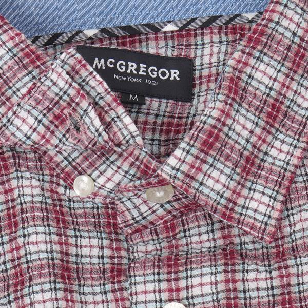  McGREGOR マックレガー メンズ 半袖シャツ 111165103　10%OFF  レギュラー襟のサッカー ストレッチシャツ ちぢみ風サカー、襟留め隠しボタン仕様 綿95％ポリウレタン5％の画像