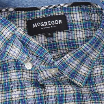  McGREGOR マックレガー メンズ 半袖シャツ 111165103　10%OFF  レギュラー襟のサッカー ストレッチシャツ ちぢみ風サカー、襟留め隠しボタン仕様 綿95％ポリウレタン5％の画像