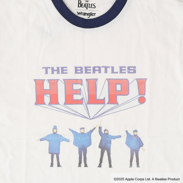 Wrangler ラングラー Beatles ビートルズ wt9013 プリントTシャツ HELP 半袖 ショートスリーブ メンズ レディース トップス ジョンレノン JohnLennon の画像