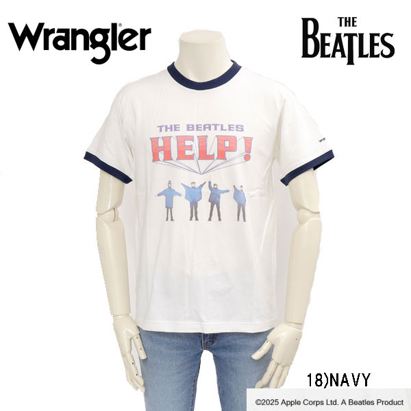 Wrangler ラングラー Beatles ビートルズ wt9013 プリントTシャツ HELP 半袖 ショートスリーブ メンズ レディース トップス ジョンレノン JohnLennon の画像