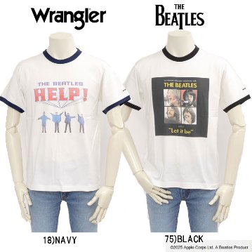 Wrangler ラングラー Beatles ビートルズ wt9013 プリントTシャツ HELP 半袖 ショートスリーブ メンズ レディース トップス ジョンレノン JohnLennon の画像