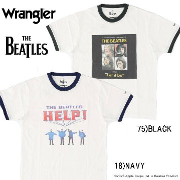 Wrangler ラングラー Beatles ビートルズ wt9013 プリントTシャツ HELP 半袖 ショートスリーブ メンズ レディース トップス ジョンレノン JohnLennon の画像