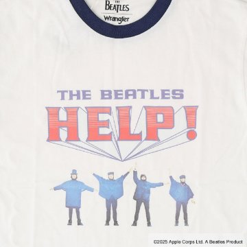 Wrangler ラングラー Beatles ビートルズ wt9013 プリントTシャツ HELP 半袖 ショートスリーブ メンズ レディース トップス ジョンレノン JohnLennon の画像