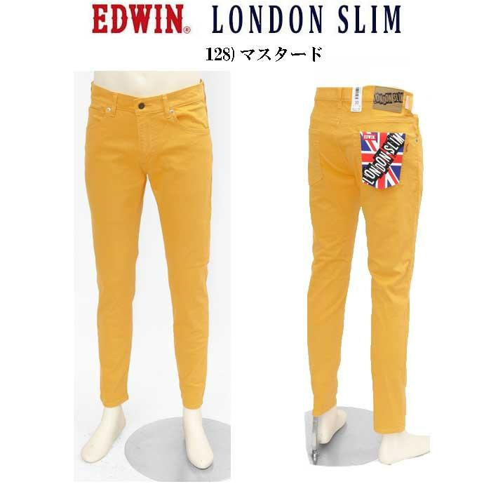EDWIN　E1410  LONDON SLIM COLOR  ツイルストレッチカラースリム  綿98％　ポリウレタン2％　   牛革ラベル　太もも細目のスリム 　の画像