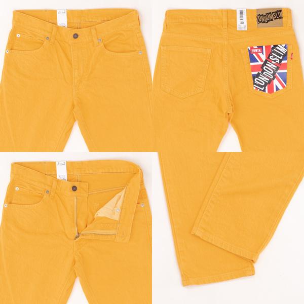 EDWIN　E1410  LONDON SLIM COLOR  ツイルストレッチカラースリム  綿98％　ポリウレタン2％　   牛革ラベル　太もも細目のスリム 　の画像