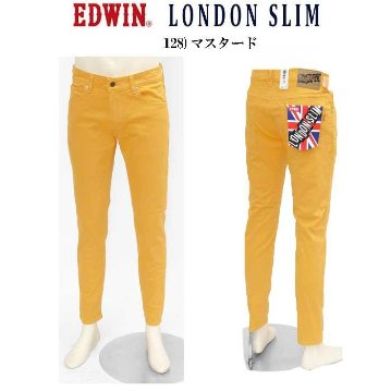 EDWIN　E1410  LONDON SLIM COLOR  ツイルストレッチカラースリム  綿98％　ポリウレタン2％　   牛革ラベル　太もも細目のスリム 　の画像