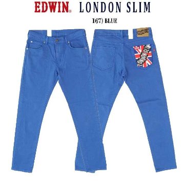 EDWIN　E1410  LONDON SLIM COLOR  ツイルストレッチカラースリム  綿98％　ポリウレタン2％　   牛革ラベル　太もも細目のスリム 　の画像