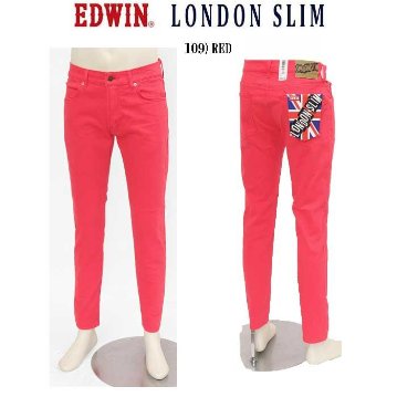 EDWIN　E1410  LONDON SLIM COLOR  ツイルストレッチカラースリム  綿98％　ポリウレタン2％　   牛革ラベル　太もも細目のスリム 　の画像