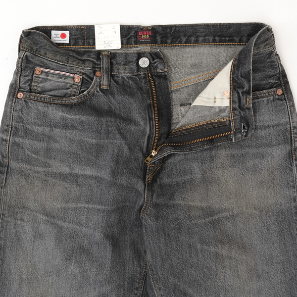 EDWIN エドウィン e50540-182 ブラックユーズド 505z ワイドストレートパンツ SELVAGE VINTAGE WIDE STRAIGHT  日本製 セルヴィッチデニムの画像