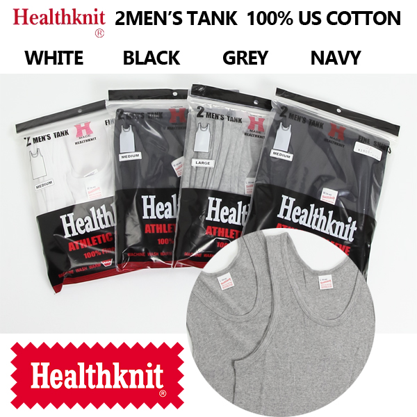 Healthknit　ベーシック　2枚セット　2P　-2048　リブタンクトップ　US Cottonの画像