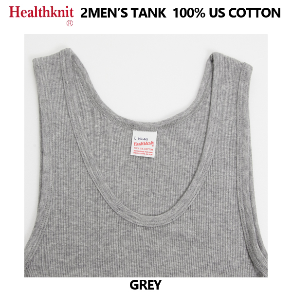 Healthknit　ベーシック　2枚セット　2P　-2048　リブタンクトップ　US Cottonの画像