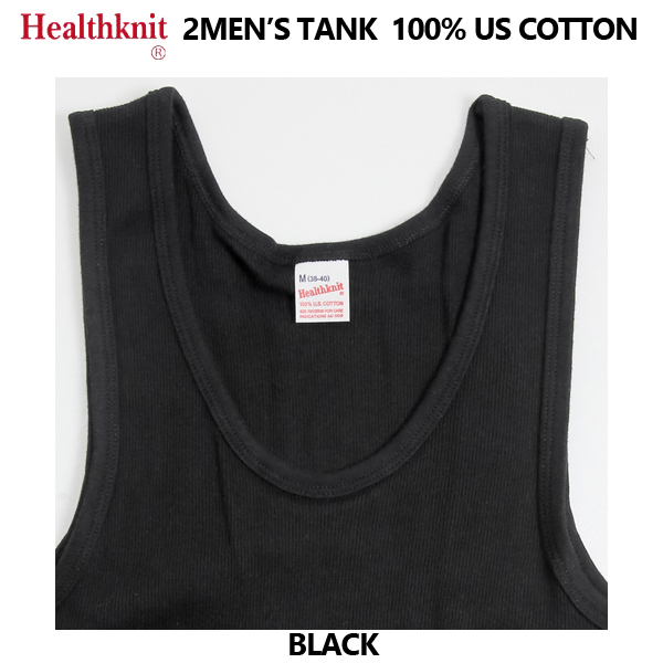 Healthknit　ベーシック　2枚セット　2P　-2048　リブタンクトップ　US Cottonの画像