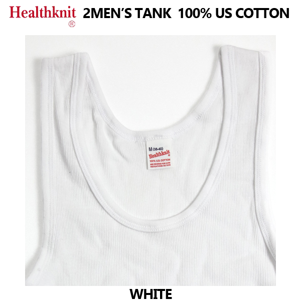 Healthknit　ベーシック　2枚セット　2P　-2048　リブタンクトップ　US Cottonの画像