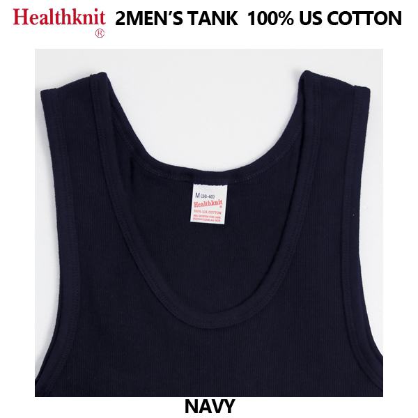 Healthknit　ベーシック　2枚セット　2P　-2048　リブタンクトップ　US Cottonの画像