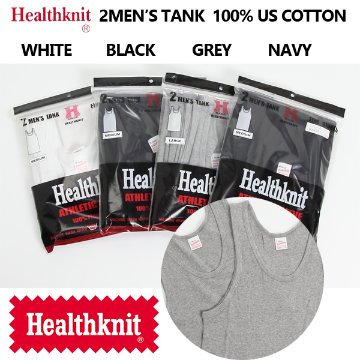 Healthknit　ベーシック　2枚セット　2P　-2048　リブタンクトップ　US Cottonの画像