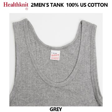 Healthknit　ベーシック　2枚セット　2P　-2048　リブタンクトップ　US Cottonの画像