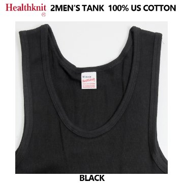Healthknit　ベーシック　2枚セット　2P　-2048　リブタンクトップ　US Cottonの画像
