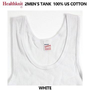 Healthknit　ベーシック　2枚セット　2P　-2048　リブタンクトップ　US Cottonの画像