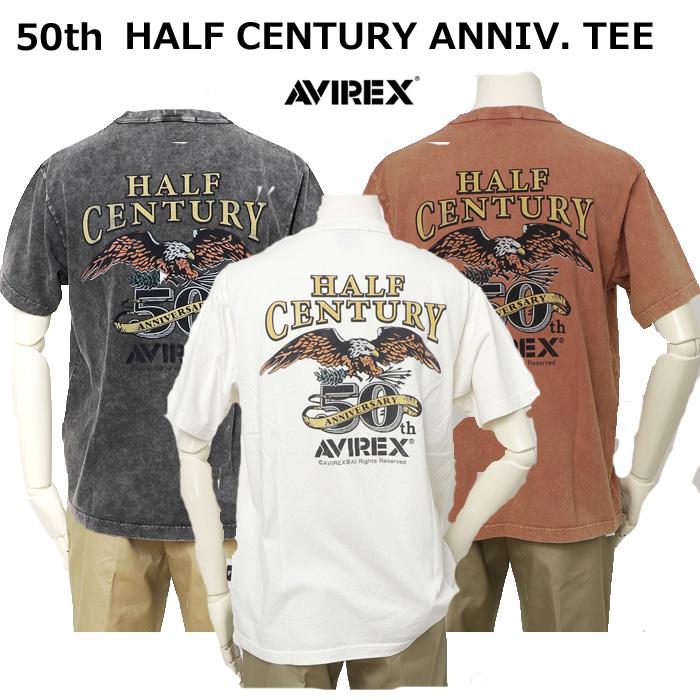 AVIREX アビレックス Tシャツ 半袖T メンズ 5234001 50周年記念Tシャツ HALF CENTURY ANNIV TEE半袖 トップス プリントT の画像