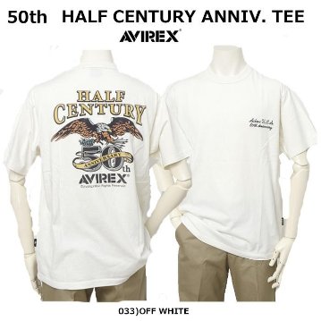 AVIREX アビレックス Tシャツ 半袖T メンズ 5234001 50周年記念Tシャツ HALF CENTURY ANNIV TEE半袖 トップス プリントT の画像