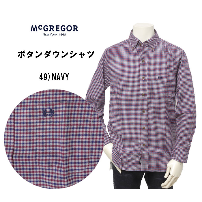 McGREGOR マクレガー 111173614 チェック シャツ メンズ トップス ボタンダウン 秋冬 の画像