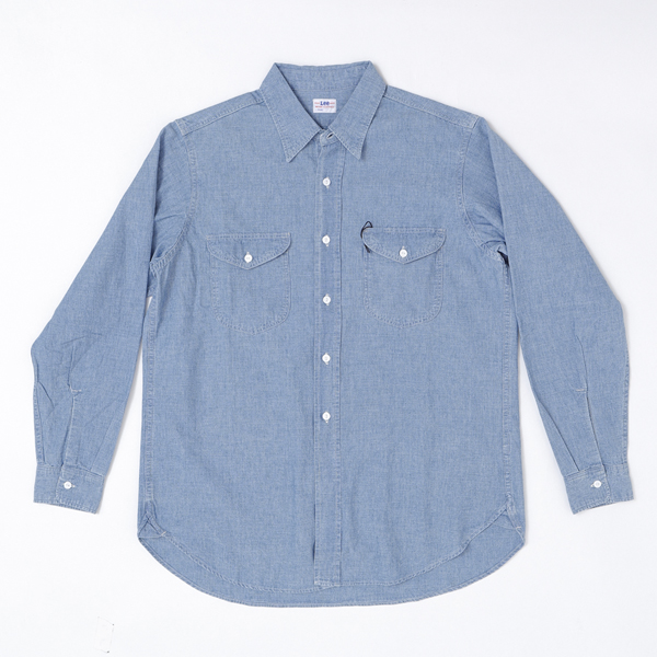 Lee メンズ LM7233 Chambray Work Shirts 長袖シャツ ユッタリフィット　シャンブレー　綿100％ ワークシャツ　ツーポケットの画像