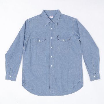 Lee メンズ LM7233 Chambray Work Shirts 長袖シャツ ユッタリフィット　シャンブレー　綿100％ ワークシャツ　ツーポケットの画像