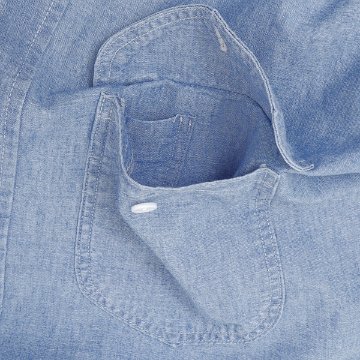 Lee メンズ LM7233 Chambray Work Shirts 長袖シャツ ユッタリフィット　シャンブレー　綿100％ ワークシャツ　ツーポケットの画像