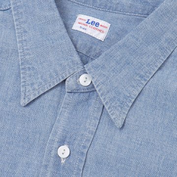 Lee メンズ LM7233 Chambray Work Shirts 長袖シャツ ユッタリフィット　シャンブレー　綿100％ ワークシャツ　ツーポケットの画像