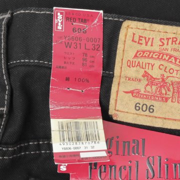 リーバイス LEVI'S  606 ジーンズ original pencil straight ブラック 後染め deadstock デッドストック メンズ の画像