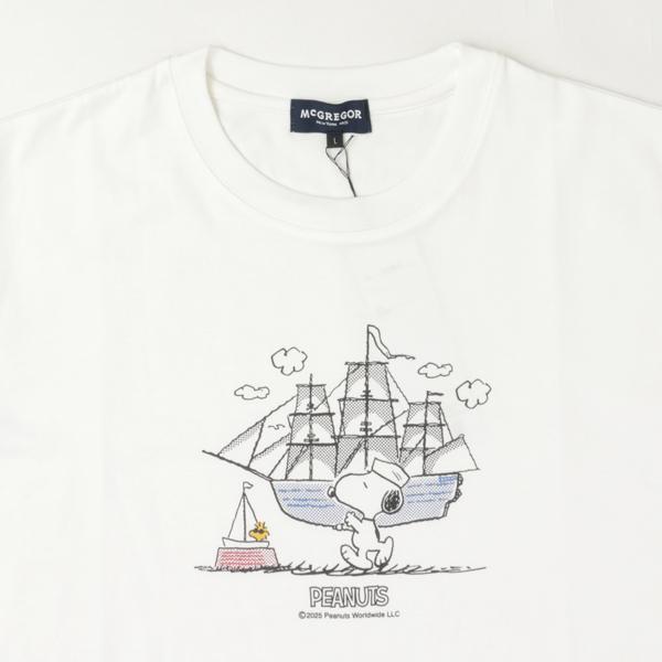 マッグレガー 113725402 PEANUTS　Tee スヌーピー＆ウッドストック 綿100％　メンズ　紳士　Tシャツ　の画像
