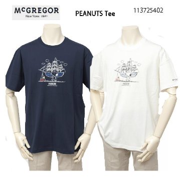 マッグレガー 113725402 PEANUTS　Tee スヌーピー＆ウッドストック 綿100％　メンズ　紳士　Tシャツ　の画像