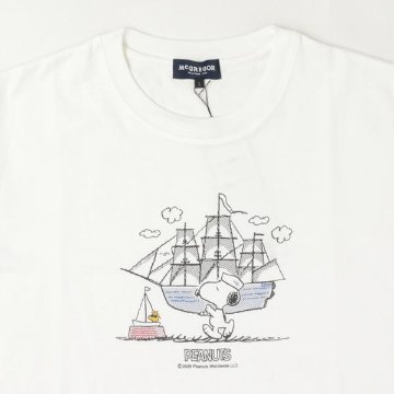 マッグレガー 113725402 PEANUTS　Tee スヌーピー＆ウッドストック 綿100％　メンズ　紳士　Tシャツ　の画像