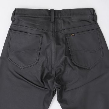 lee　Riders   レザーパンツ　LM9904　175）ブラック　LEATHER RIDERSPANTS 　革　ブラックの画像