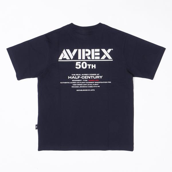 AVIREX アビレックス Tシャツ 半袖T メンズ 5234005 50周年記念Tシャツ HALF CENTURY ANNIV TEE半袖 トップス プリントT の画像