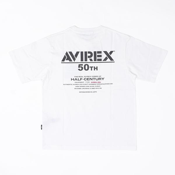 AVIREX アビレックス Tシャツ 半袖T メンズ 5234005 50周年記念Tシャツ HALF CENTURY ANNIV TEE半袖 トップス プリントT の画像