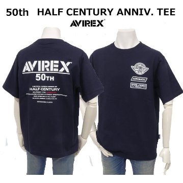 AVIREX アビレックス Tシャツ 半袖T メンズ 5234005 50周年記念Tシャツ HALF CENTURY ANNIV TEE半袖 トップス プリントT の画像