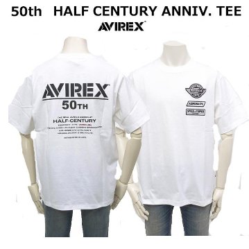 AVIREX アビレックス Tシャツ 半袖T メンズ 5234005 50周年記念Tシャツ HALF CENTURY ANNIV TEE半袖 トップス プリントT の画像